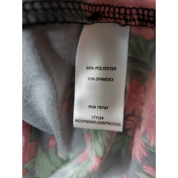 The Pioneer Woman 2X Black Red Flowers 3/4 Sleeve V-Neck Tunic Stretch top - Picture 3 of 8